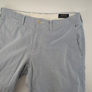 Polo Ralph Lauren‎ Pants Mens 34 x 32 Slim Fit Seersucker Striped Chino Straight